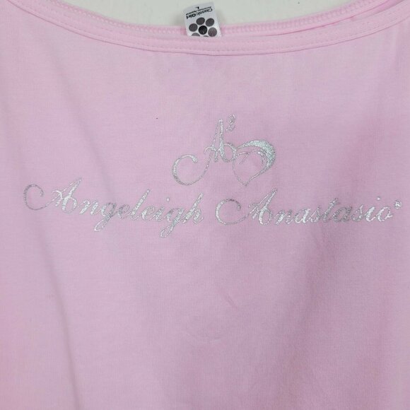 American Apparel Lg Classic Girl Angeleigh Anastasio Cropped Tank Top Pink Y2K - Picture 9 of 9